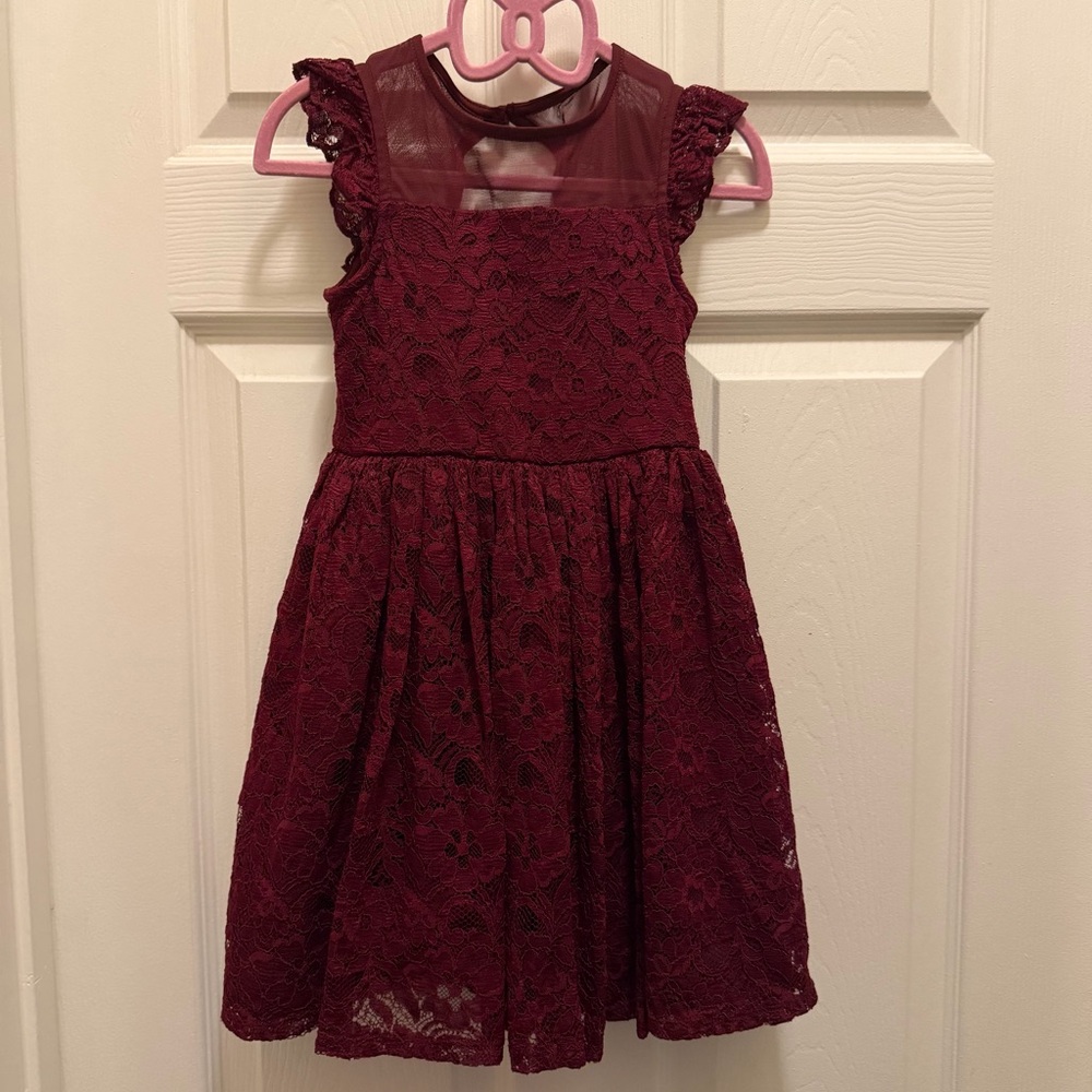 Target Zenzi Girl’s Burgundy Red Winter Lace Sleeveless A-Line Formal Dress XS